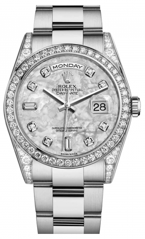Rolex Day Date President White Gold Diamond Bezel President Watch Brands Direct Luxury Watches at the Largest Discounts