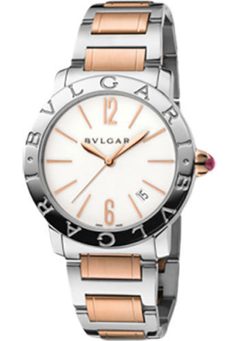 Bulgari - BVLGARI - 37mm - Stainless Steel and Pink Gold - Watch Brands Direct
