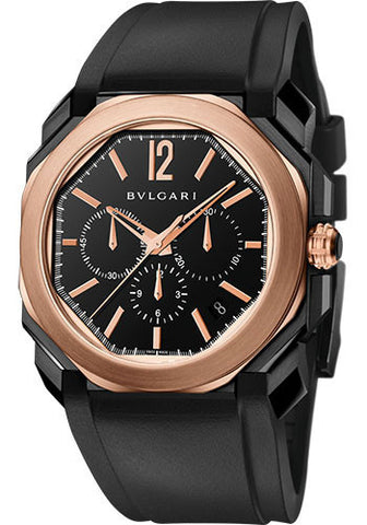 Bulgari - Octo Velocissimo - Pink Gold and DLC Stainless Steel - Watch Brands Direct
