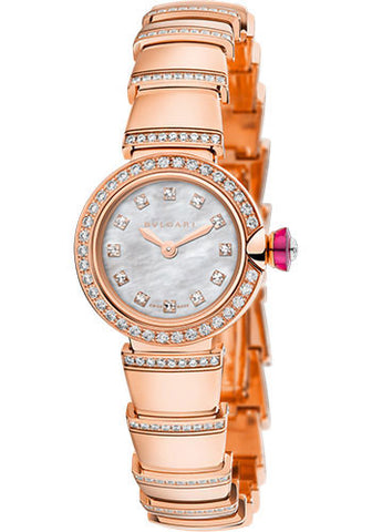 Bulgari - Piccola Lucea - 23mm - Pink Gold and Diamonds - Watch Brands Direct
