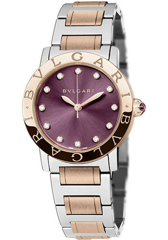 Bulgari - BVLGARI - 33mm - Stainless Steel and Pink Gold - Watch Brands Direct
