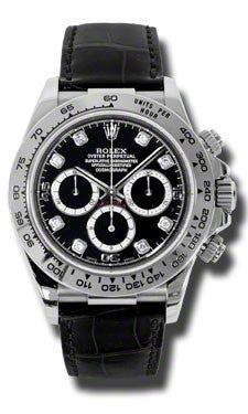Rolex - Daytona White Gold - Leather Strap Watch Brands Direct - at Largest Discounts