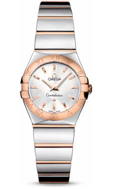 Omega,Omega - Constellation Quartz 24 mm - Polished Steel and Red Gold - Watch Brands Direct