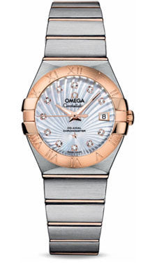 Omega,Omega - Constellation Co-Axial 27 mm - Brushed Steel and Red Gold - Watch Brands Direct