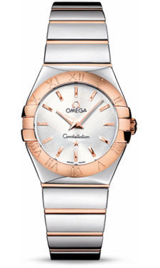Omega,Omega - Constellation Quartz 27 mm - Polished Steel and Red Gold - Watch Brands Direct
