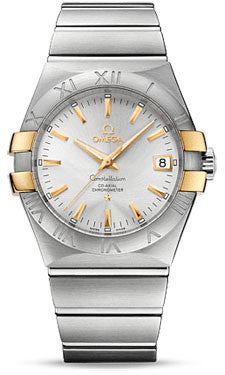 Omega,Omega - Constellation Co-Axial 35 mm - Brushed Steel and Yellow Gold Claws - Watch Brands Direct