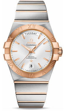 Omega,Omega - Constellation Co-Axial Day-Date 38 mm - Stainless Steel And Red Gold - Watch Brands Direct