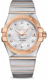 Omega,Omega - Constellation Co-Axial 35 mm - Brushed Steel and Red Gold - Watch Brands Direct