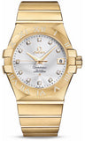 Omega,Omega - Constellation Co-Axial 35 mm - Brushed Yellow Gold - Watch Brands Direct