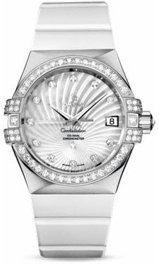 Omega,Omega - Constellation Co-Axial 35 mm - Brushed White Gold - Watch Brands Direct