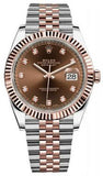 Rolex,Rolex - Datejust 41mm - Stainless Steel and Everose Gold - Fluted Bezel - Watch Brands Direct