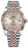 Rolex,Rolex - Datejust 41mm - Stainless Steel and Everose Gold - Fluted Bezel - Watch Brands Direct