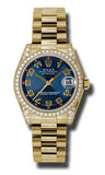 Rolex,Rolex - Datejust 31mm - Gold President Yellow Gold - Diamond Bezel - Diamond Case - Watch Brands Direct