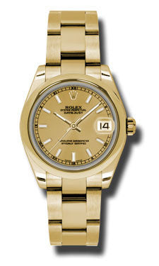 Rolex,Rolex - Datejust 31mm - Gold President Yellow Gold - Domed Bezel - Oyster Bracelet - Watch Brands Direct