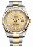 Rolex,Rolex - Datejust II 41mm - Steel and Yellow Gold - Fluted Bezel (116333) - Watch Brands Direct