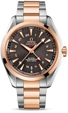 Omega,Omega - Seamaster Aqua Terra 150 M Co-Axial GMT 43 mm - Stainless Steel and Red Gold - Watch Brands Direct