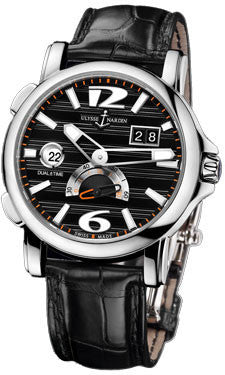 Ulysse Nardin,Ulysse Nardin - Dual Time 42mm - Stainless Steel - Leather Strap - Watch Brands Direct