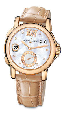 Dual Time Lady Rose Gold Leather Strap