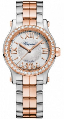 Chopard - Happy Sport Automatic - Round Mini 30mm - Stainless Steel and Rose Gold - Watch Brands Direct
