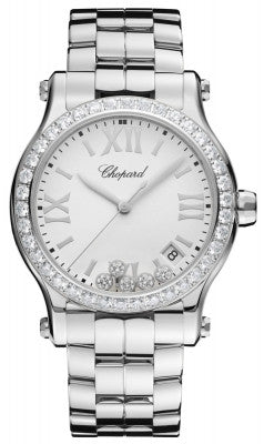 Happy Sport Automatic Round Medium 36mm Stainless Steel and Diamonds