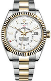 Rolex - Sky Dweller 42mm- Stainless Steel and Yellow Gold - Fluted Bezel