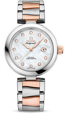 Omega,Omega - De Ville Ladymatic 34 mm - Steel and Sedna Gold - Watch Brands Direct