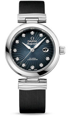 Omega,Omega - De Ville Ladymatic Co-Axial 34 mm - Stainless Steel on Leather - Watch Brands Direct