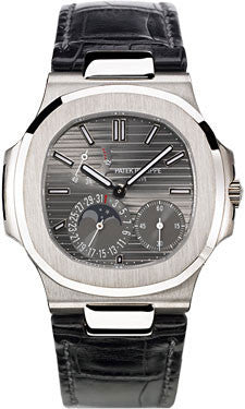 Patek Philippe,Patek Philippe - Nautilus Mens - White Gold - Leather - Watch Brands Direct