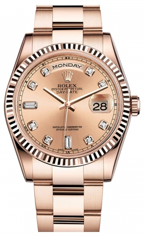 Oyster perpetual day date rose gold discount