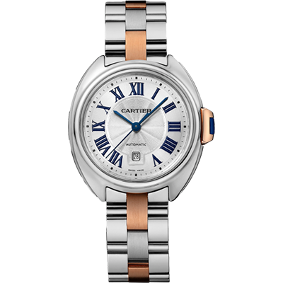 Cartier,Cartier - Cle de Cartier 31mm - Stainless Steel and Rose Gold - Watch Brands Direct