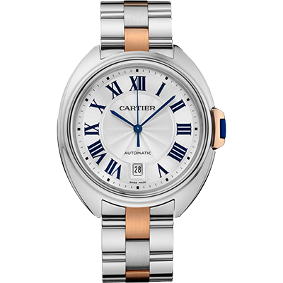 Cartier,Cartier - Cle de Cartier 40mm - Stainless Steel and Rose Gold - Watch Brands Direct