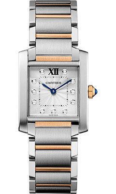 Cartier,Cartier - Tank Francaise Medium - Steel and Pink Gold - Watch Brands Direct