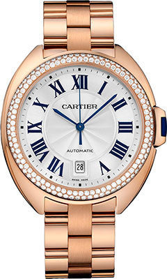 Cartier cle 18k pink gold ladies automatic sale