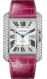 Cartier,Cartier - Tank Anglaise White Gold With Diamonds - Alligator Strap - Watch Brands Direct