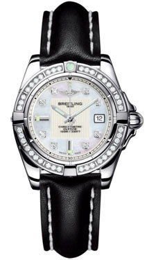 Breitling Transocean Steel Mother of Pearl Diamond Mens Watch