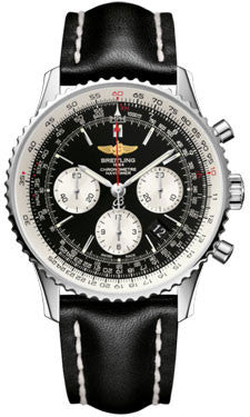Navitimer 01 43mm Stainless Steel Leather Strap