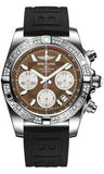 Breitling,Breitling - Chronomat 41 Steel Diamond Bezel - Diver Pro III Strap - Watch Brands Direct