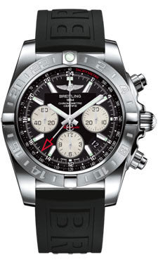Breitling,Breitling - Chronomat 44 GMT Stainless Steel on Rubber Strap - Watch Brands Direct