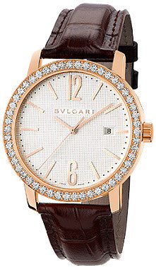 Bulgari,Bulgari - BVLGARI Automatic 40mm - Rose Gold - Diamond Bezel - Watch Brands Direct
