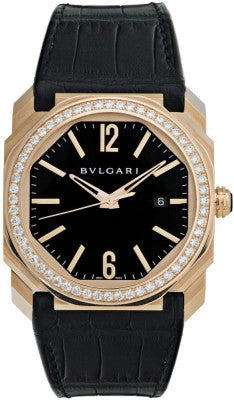 Bulgari Octo Automatic 41mm Rose Gold Diamond Bezel Watch