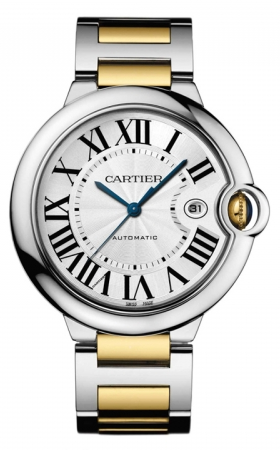 Cartier,Cartier - Ballon Bleu 42mm - Steel and Yellow Gold - Watch Brands Direct