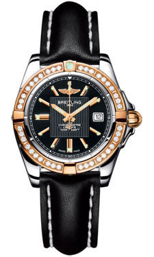 Breitling - Galactic 32 Steel-Rose Gold - Diamond Bezel - Leather