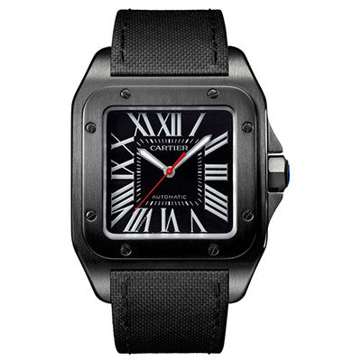 Cartier,Cartier - Santos 100 - DLC Stainless Steel - Watch Brands Direct