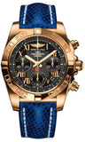 Breitling,Breitling - Chronomat 41 Rose Gold Polished Bezel - Lizard Strap - Watch Brands Direct