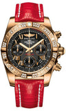 Breitling,Breitling - Chronomat 41 Rose Gold Diamond Bezel - Lizard Strap - Watch Brands Direct
