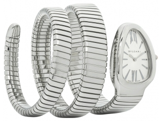 Bulgari,Bulgari - Serpenti Tubogas 35mm - Stainless Steel - Two Twirl Bracelet - Watch Brands Direct