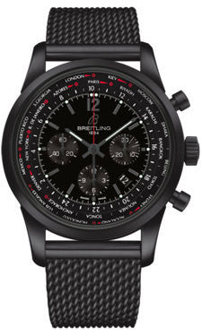 Breitling Transocean Unitime Pilot Blacksteel Bracelet Watch Brands Direct Luxury Watches at the Largest Discounts