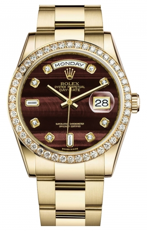 Gold presidential rolex with diamond bezel clearance