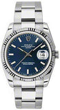 Rolex,Rolex - Date 34mm Fluted Bezel - Oyster Bracelet - Watch Brands Direct
