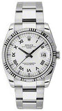 Rolex,Rolex - Date 34mm Fluted Bezel - Oyster Bracelet - Watch Brands Direct